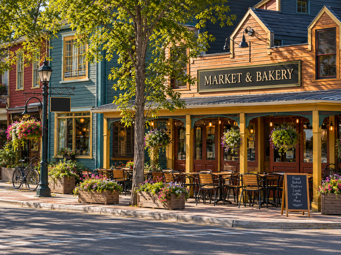 Downtown Bethel Maine dining and shops