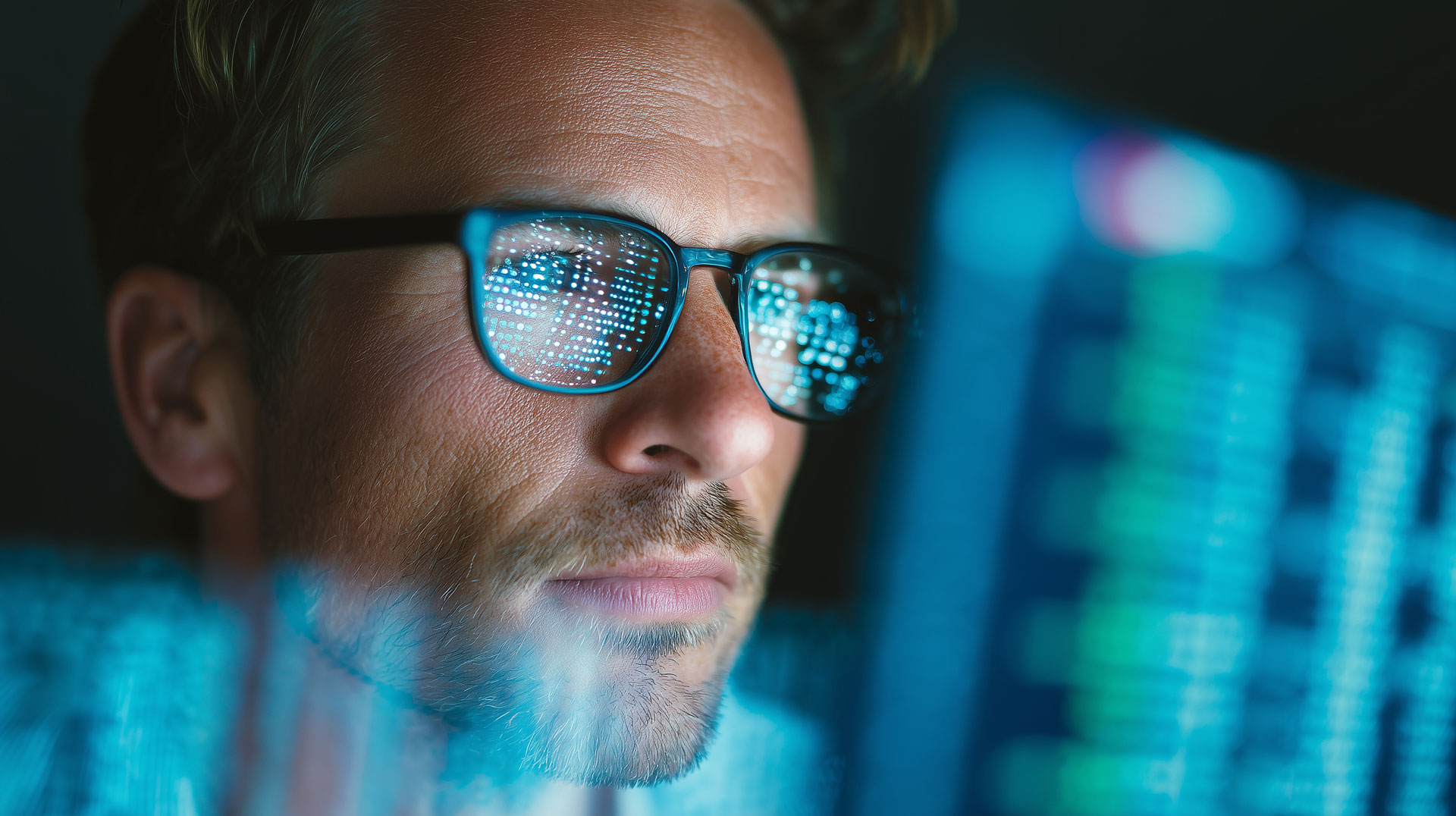 Security analyst monitoring ransomware defense systems
