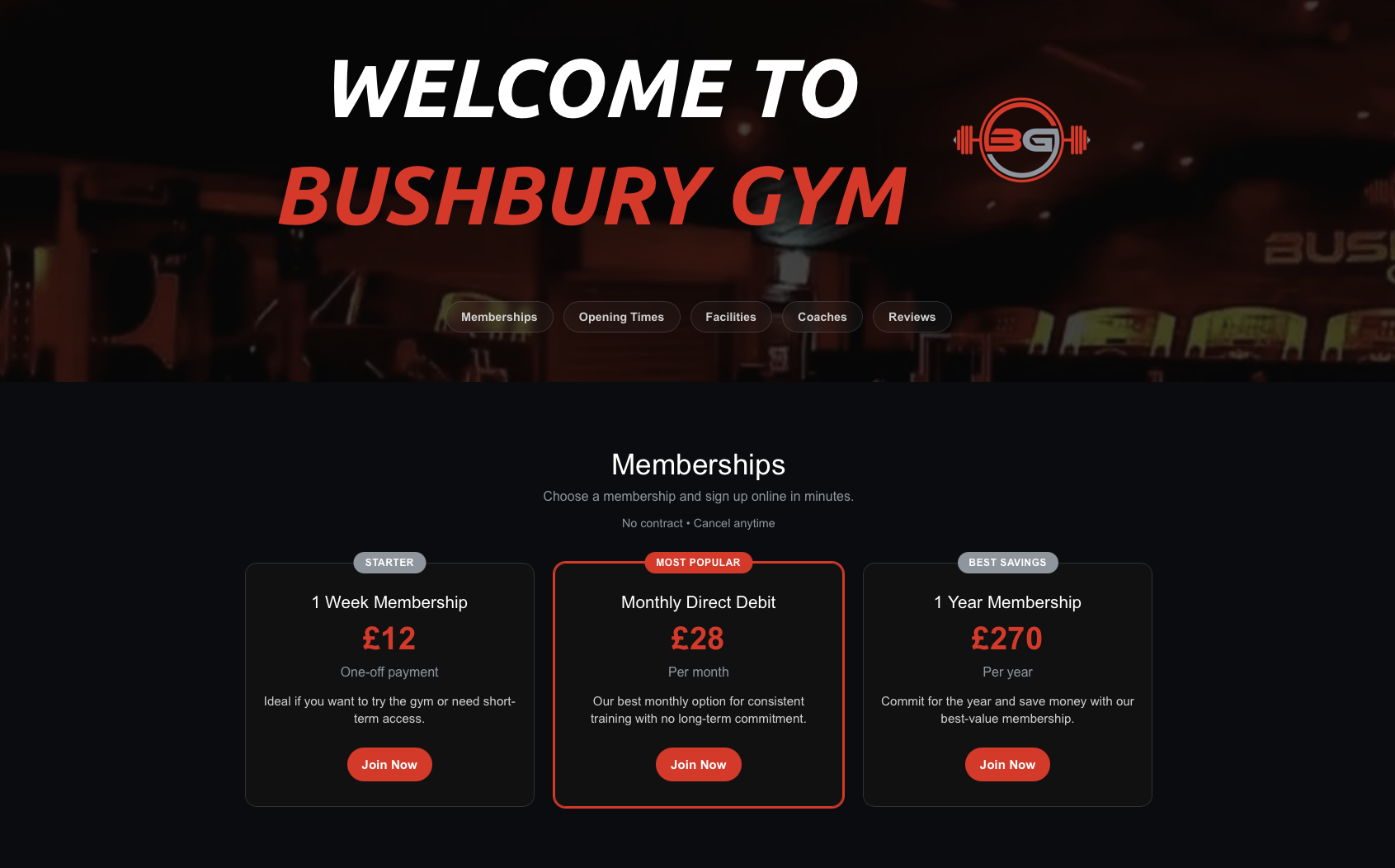 Bushbury Gym website