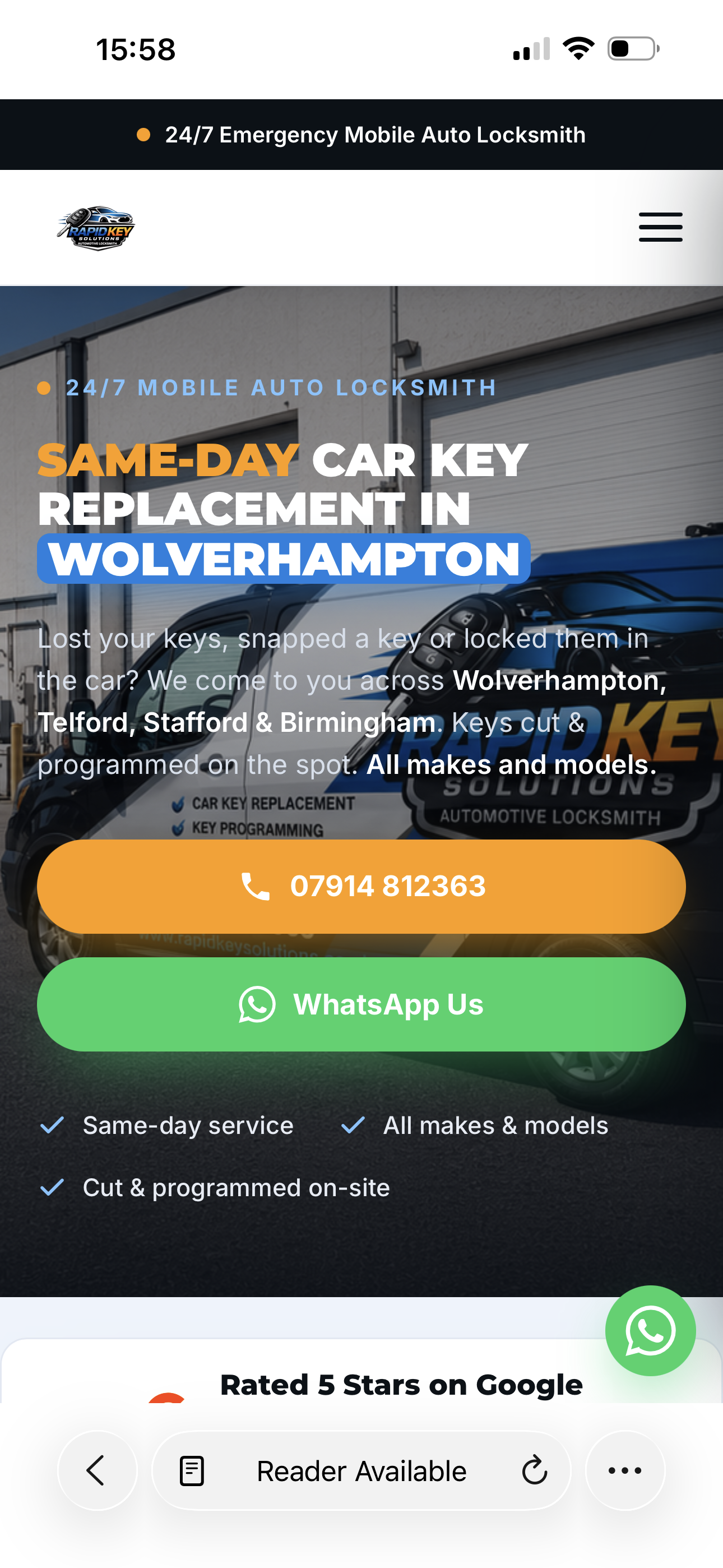 Rapid Key Solutions website