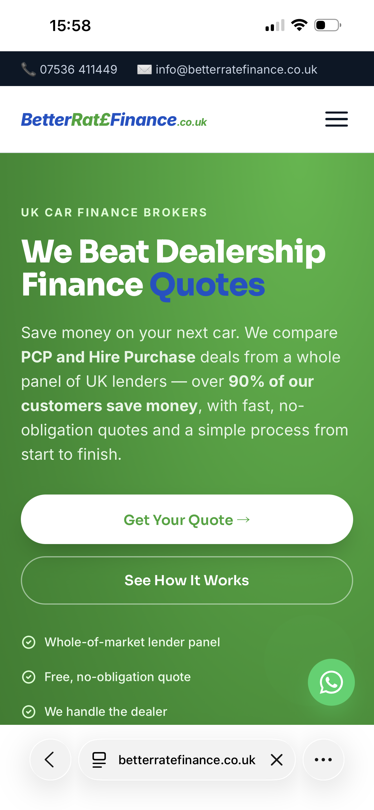 Better Rate Finance website