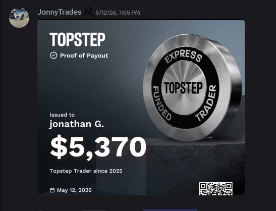 Lions Den member's $5,370 Topstep proof of payout