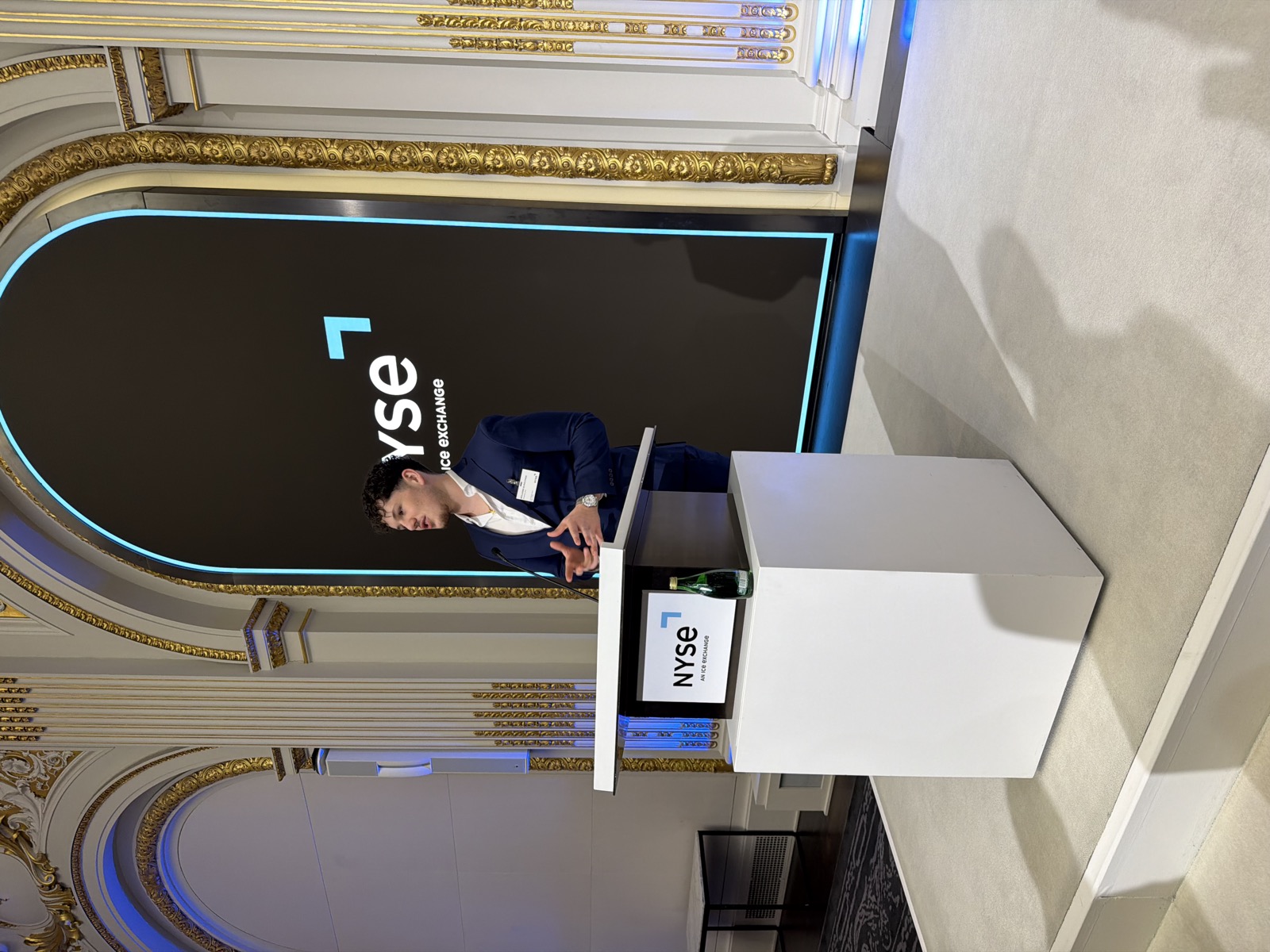 Ben speaking at the New York Stock Exchange