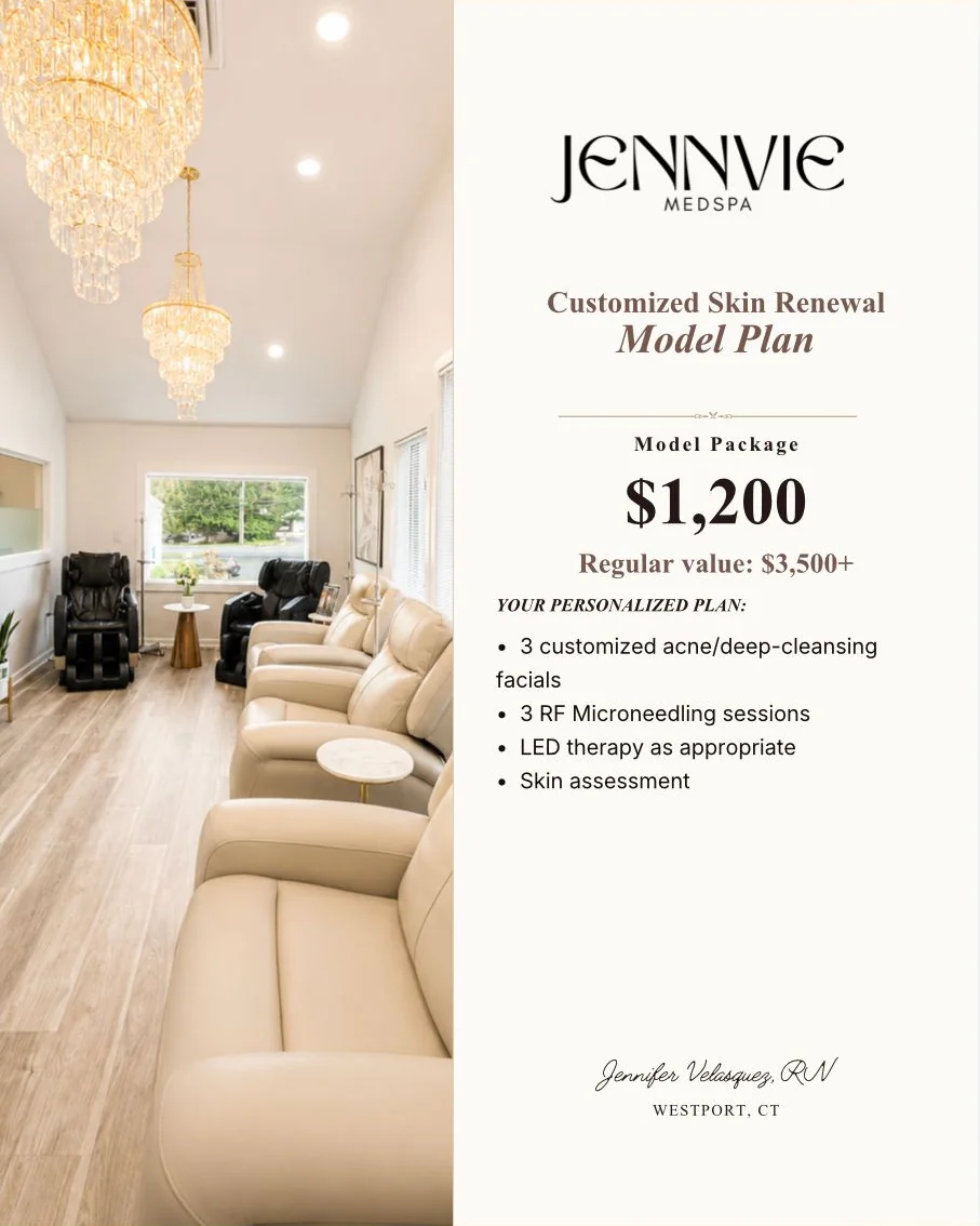 JENNVIE Customized Skin Renewal Model Plan, $1,200, Westport, CT