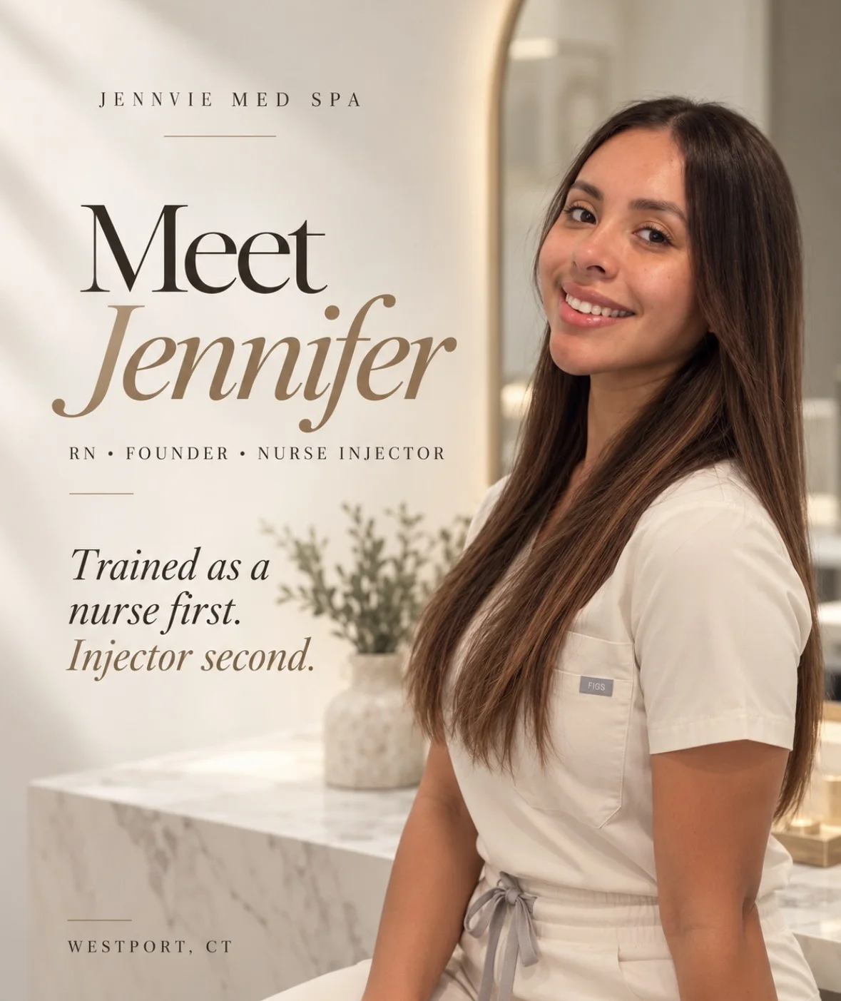 Meet Jennifer: Jennifer Velazquez, RN, founder and nurse injector at JENNVIE Med Spa in Westport, CT