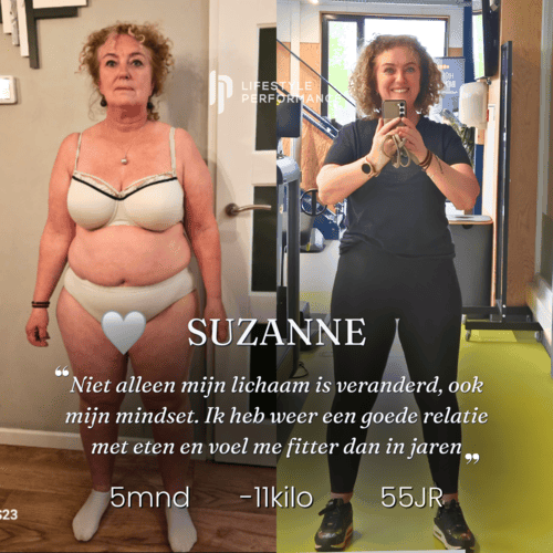 Suzanne, 55 jaar: 11 kilo eraf in 5 maanden. “Niet alleen mijn lichaam is veranderd, ook mijn mindset. Ik heb weer een goede relatie met eten en voel me fitter dan in jaren”