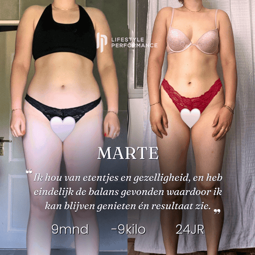 Marte, 24 jaar: 9 kilo eraf in 9 maanden. “Ik hou van etentjes en gezelligheid, en heb eindelijk de balans gevonden waardoor ik kan blijven genieten én resultaat zie.”