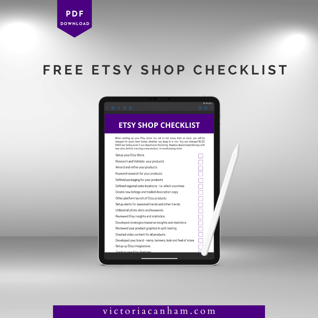 Etsy Shop Checklist