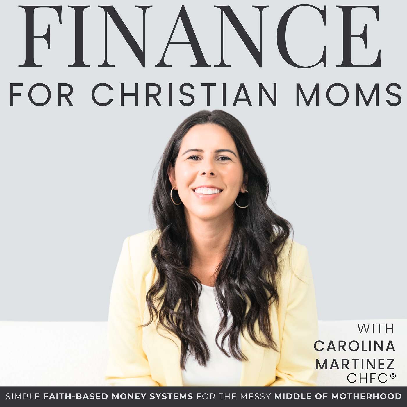 woman smiling with a graphic that says "finance for christian moms"