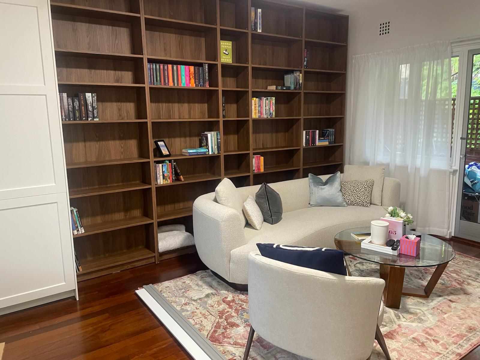 Large bookcase and shelving installation in Perth