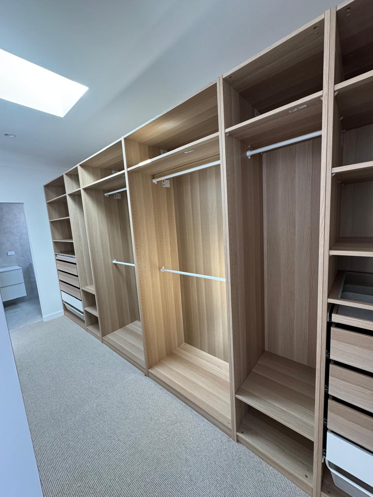 Walk-in wardrobe assembly in Perth