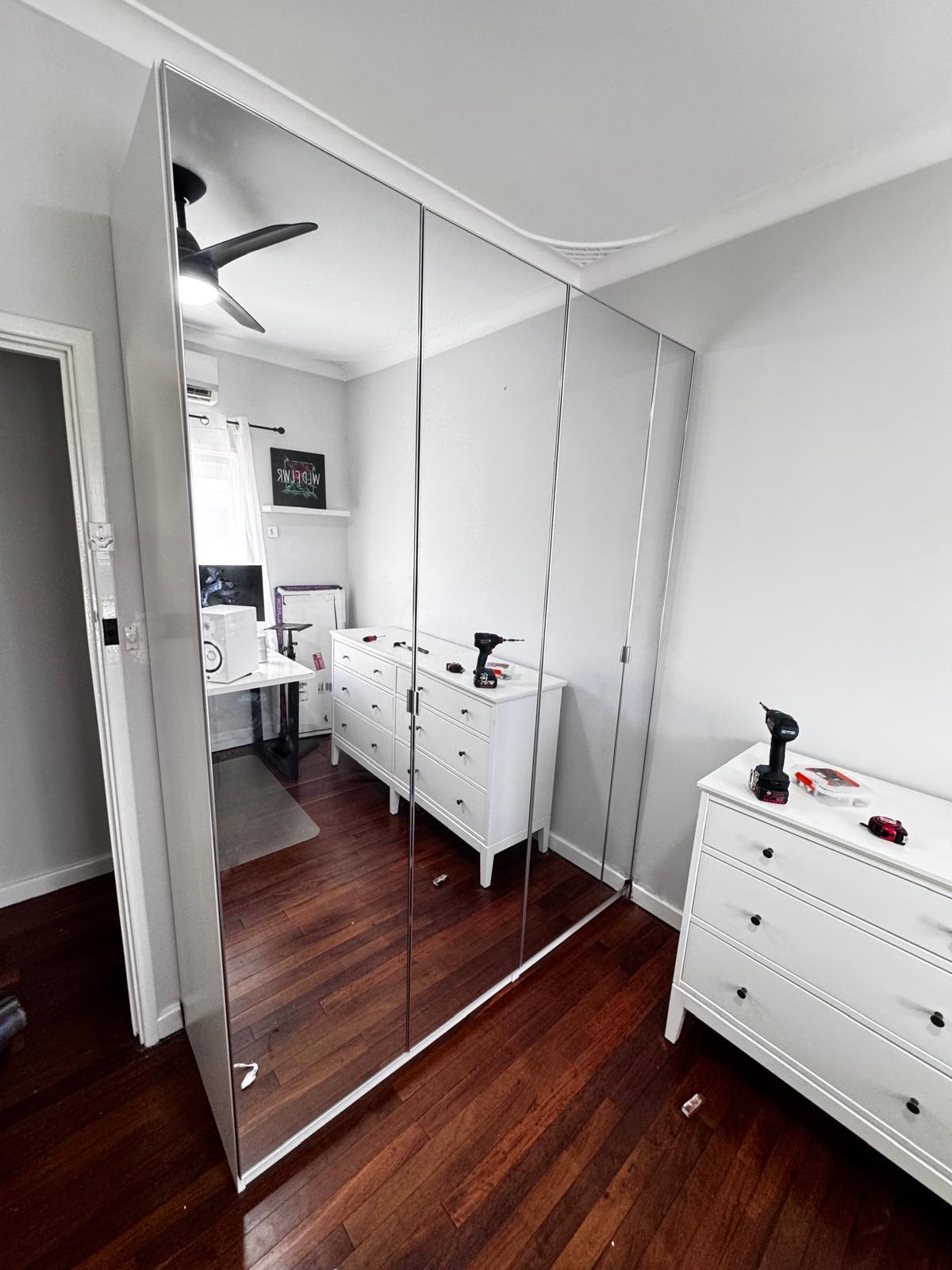 Mirrored wardrobe installation in Perth