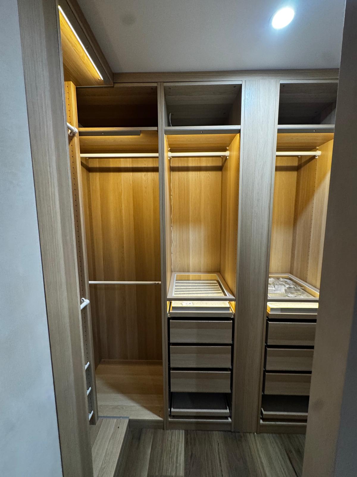 Built-in look wardrobe with integrated lighting in Perth