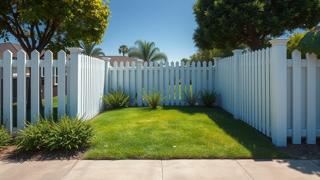 Fencing in South Pasadena, CA with trees and houses in the background.