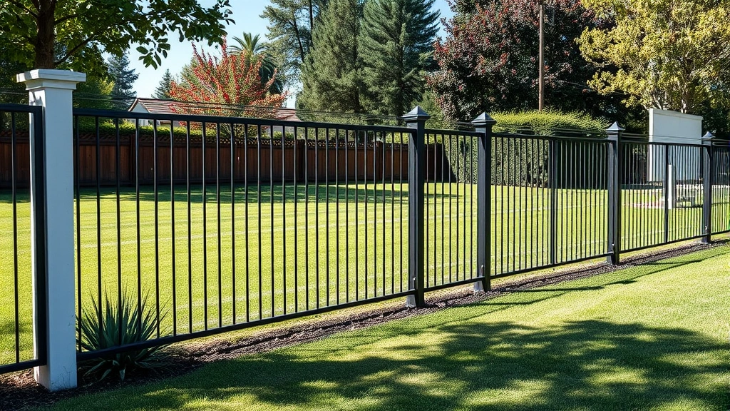 Fencing in Glendale CA with a clear blue sky and green grass in the background.