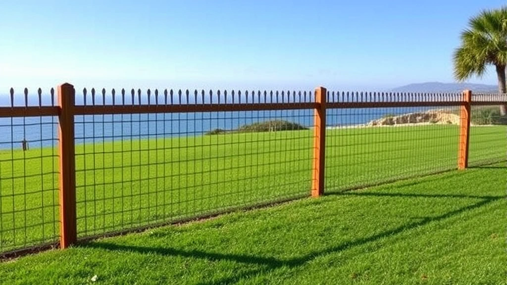 Fencing in Rancho Palos Verdes, CA with scenic ocean views and lush greenery in the background.