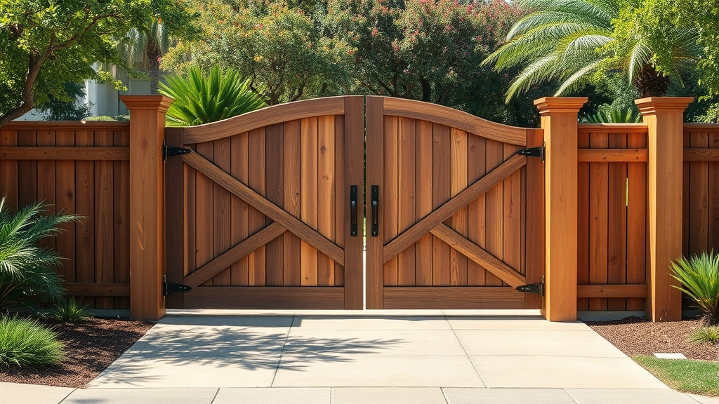 Wood gates and fences projects in Los Angeles, CA showcasing various styles and designs.