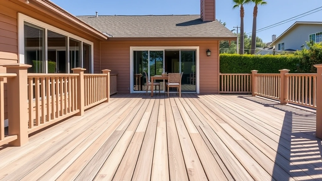 Deck Refinishing projects in Los Angeles, CA showcasing before and after transformations