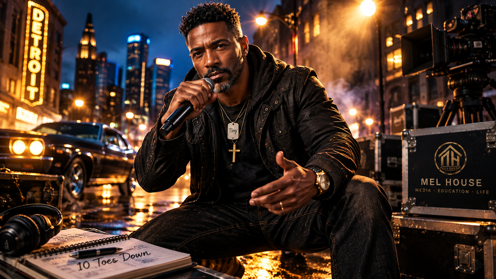 Detroit night performance promotional artwork.