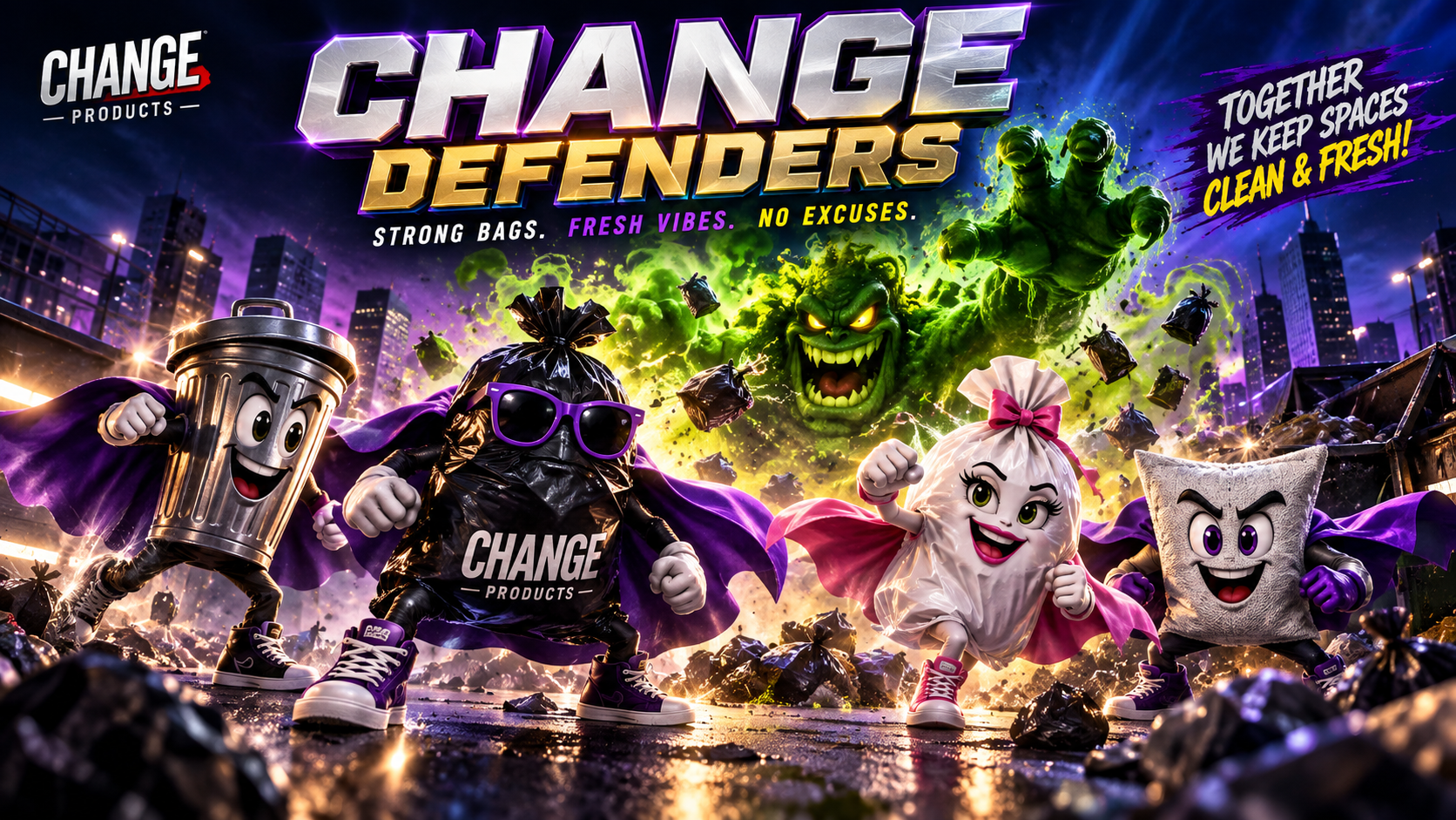 Change Defenders Heroes of Clean concept artwork.