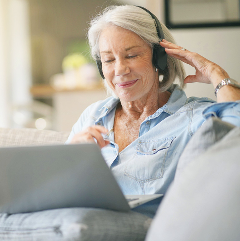Woman receiving coaching online