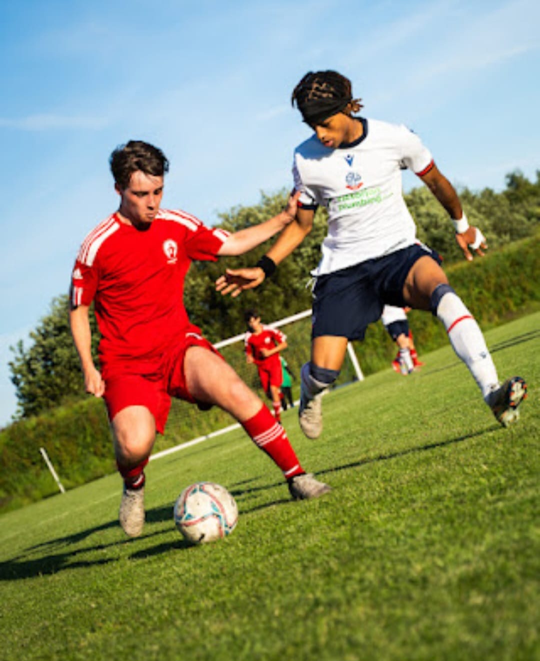 U18 youth football tournament match action in the North West of England