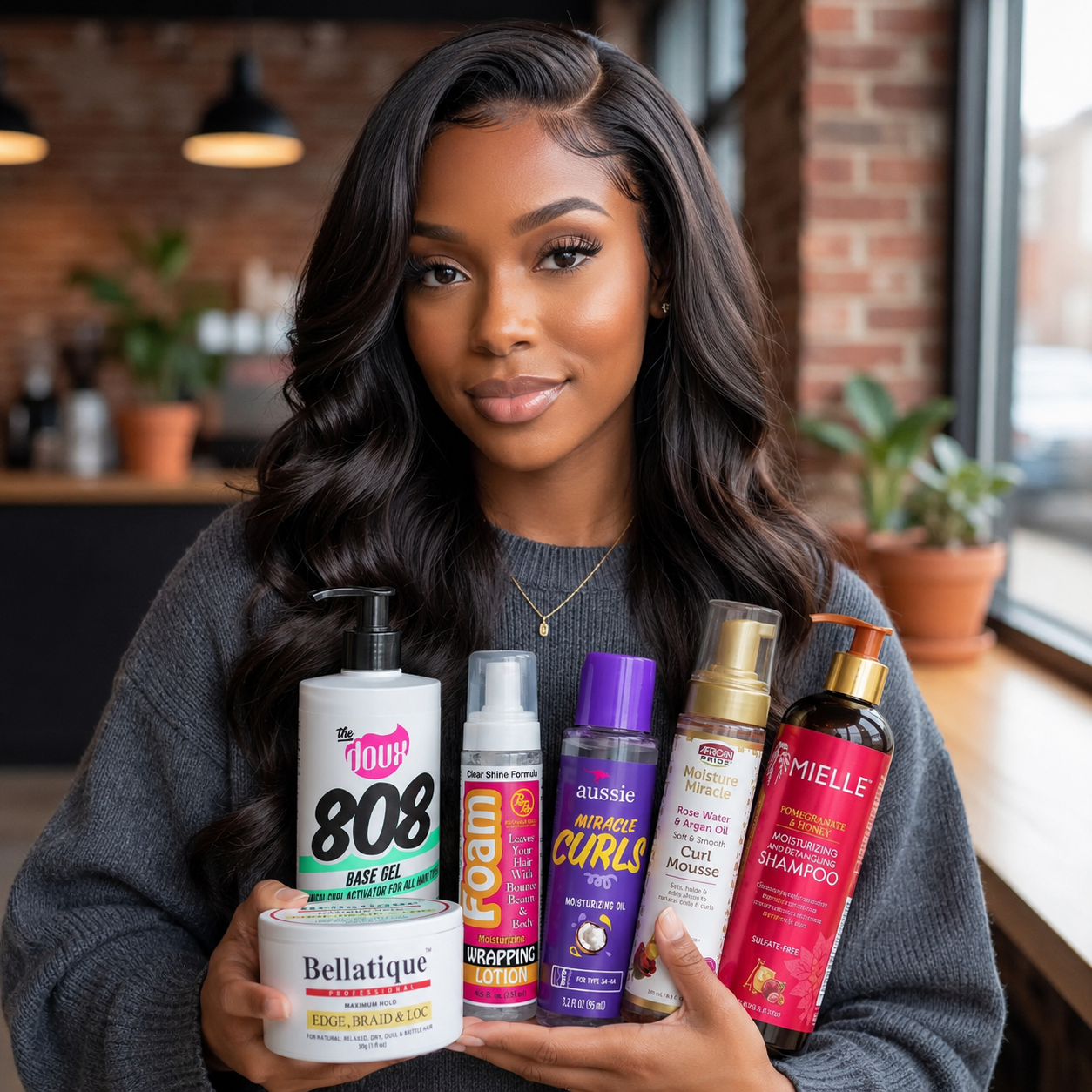 Successful Black woman entrepreneur with her beauty business