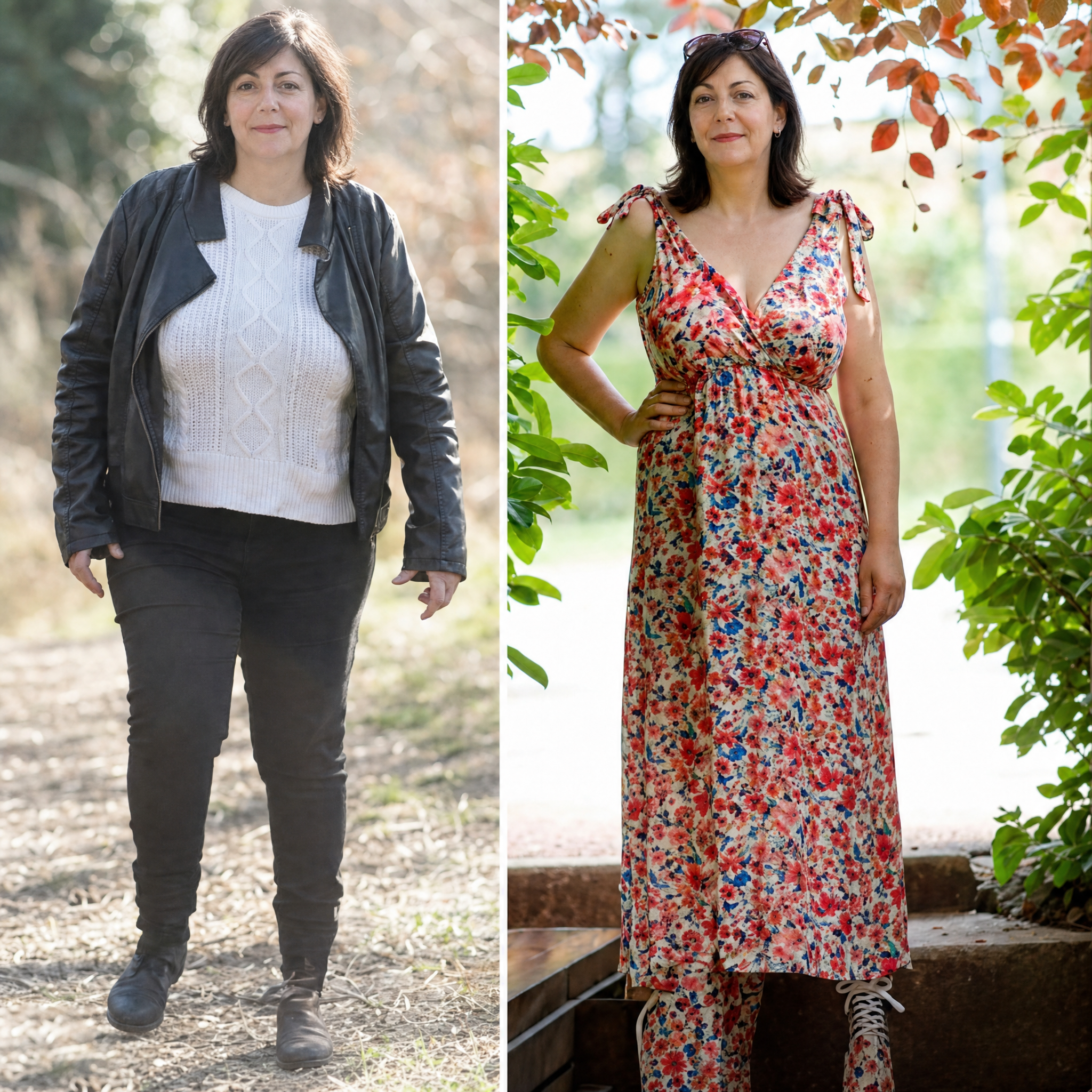 Avant / après Sylvie, 48 ans