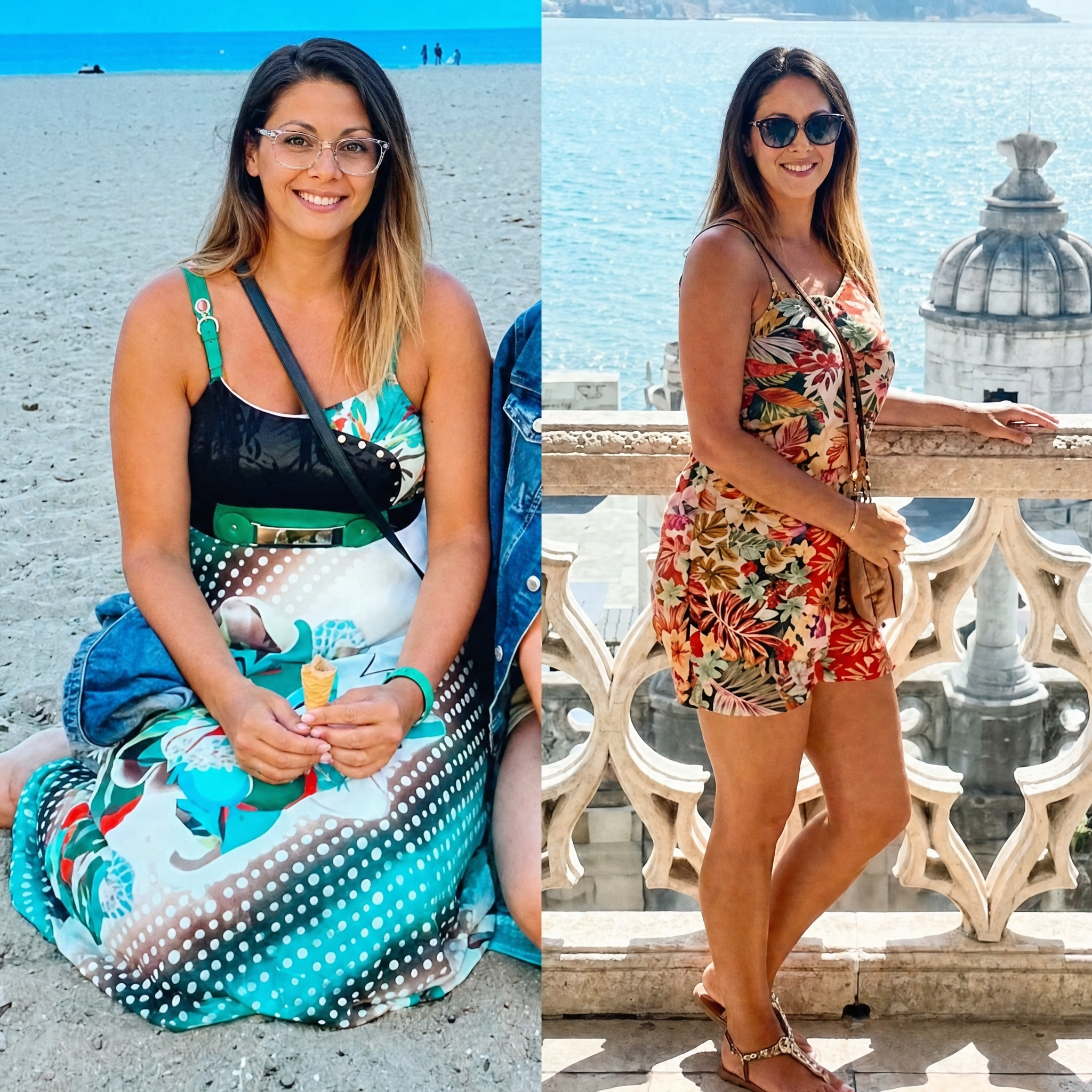 Avant / après Nathalie, 42 ans