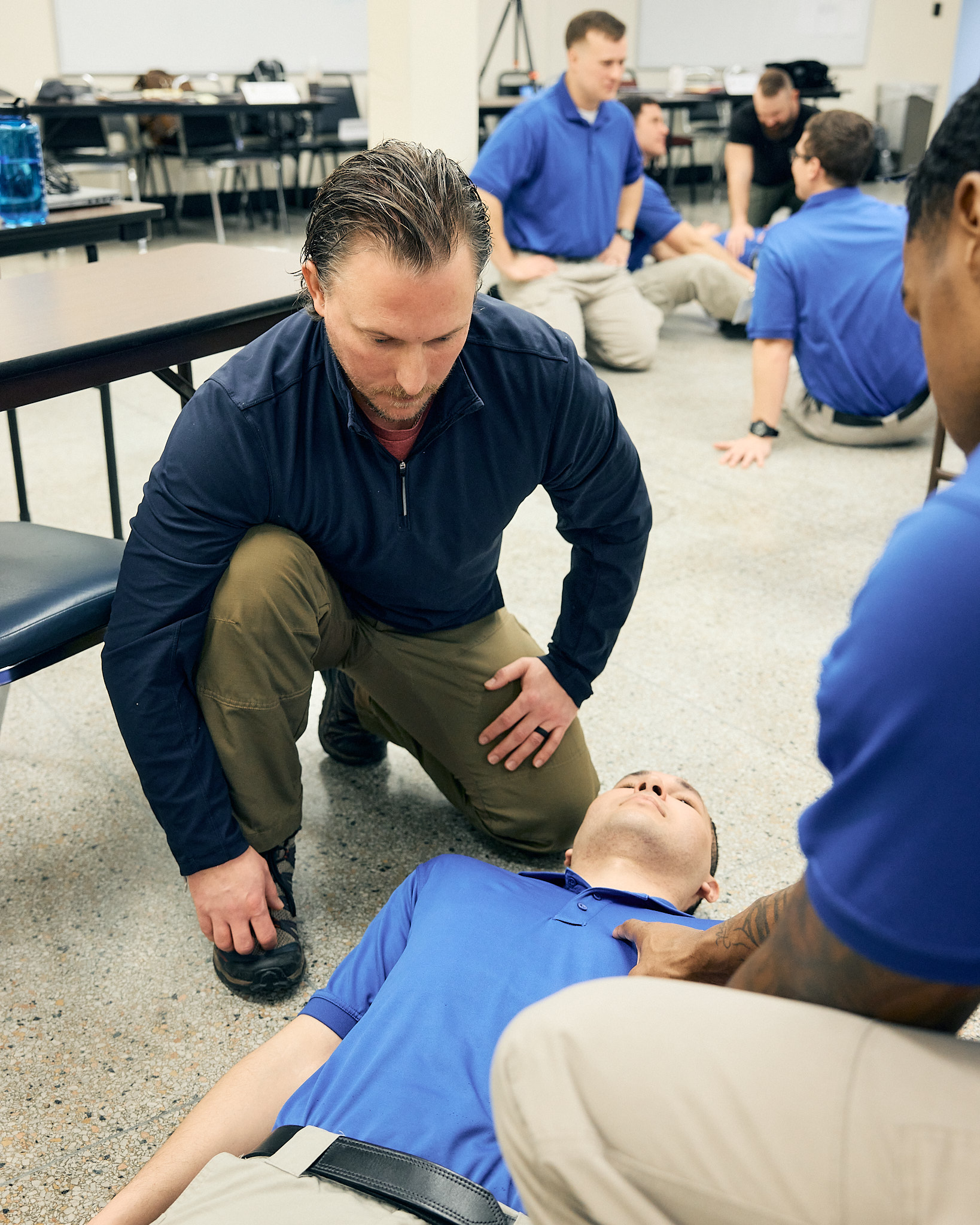One-to-one facilitation with a cadet during academy training