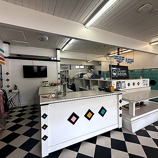Interior of The Laundry Room laundromat in Kelowna Interior of The Laundry Room laundromat in Kelowna