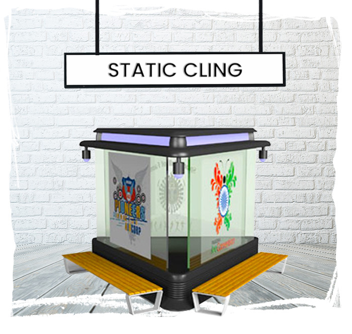 Reusable static cling decals for windows and glass with no adhesive