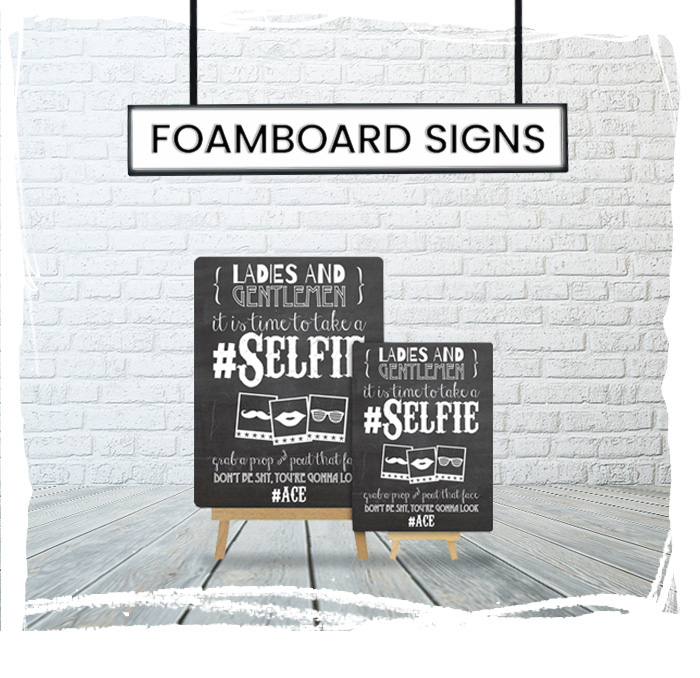 Lightweight foamcore foam board signs for presentations and displays