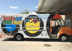 Triple Dot food truck colorful full vehicle wrap with emoji mascot branding