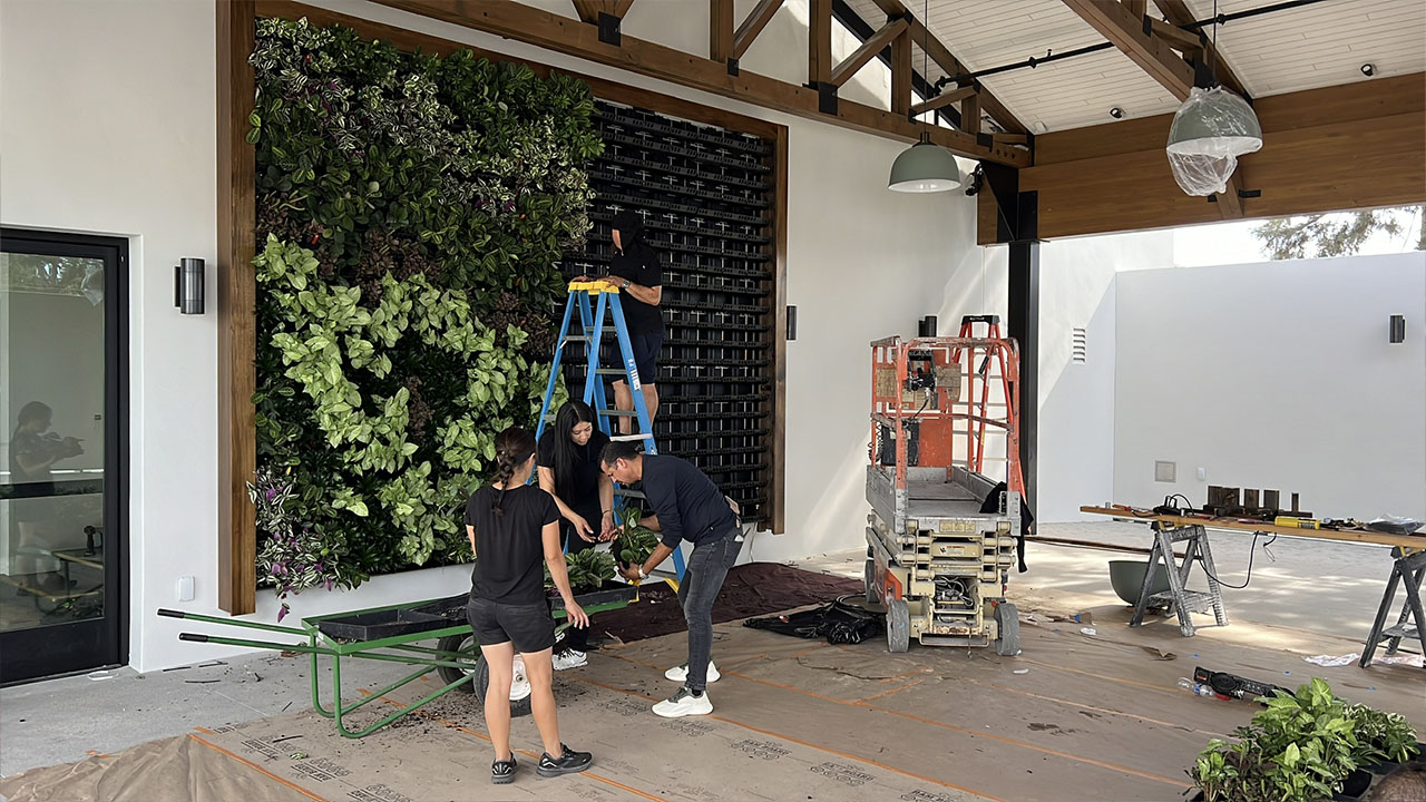 Living wall installation and specialty contractor work