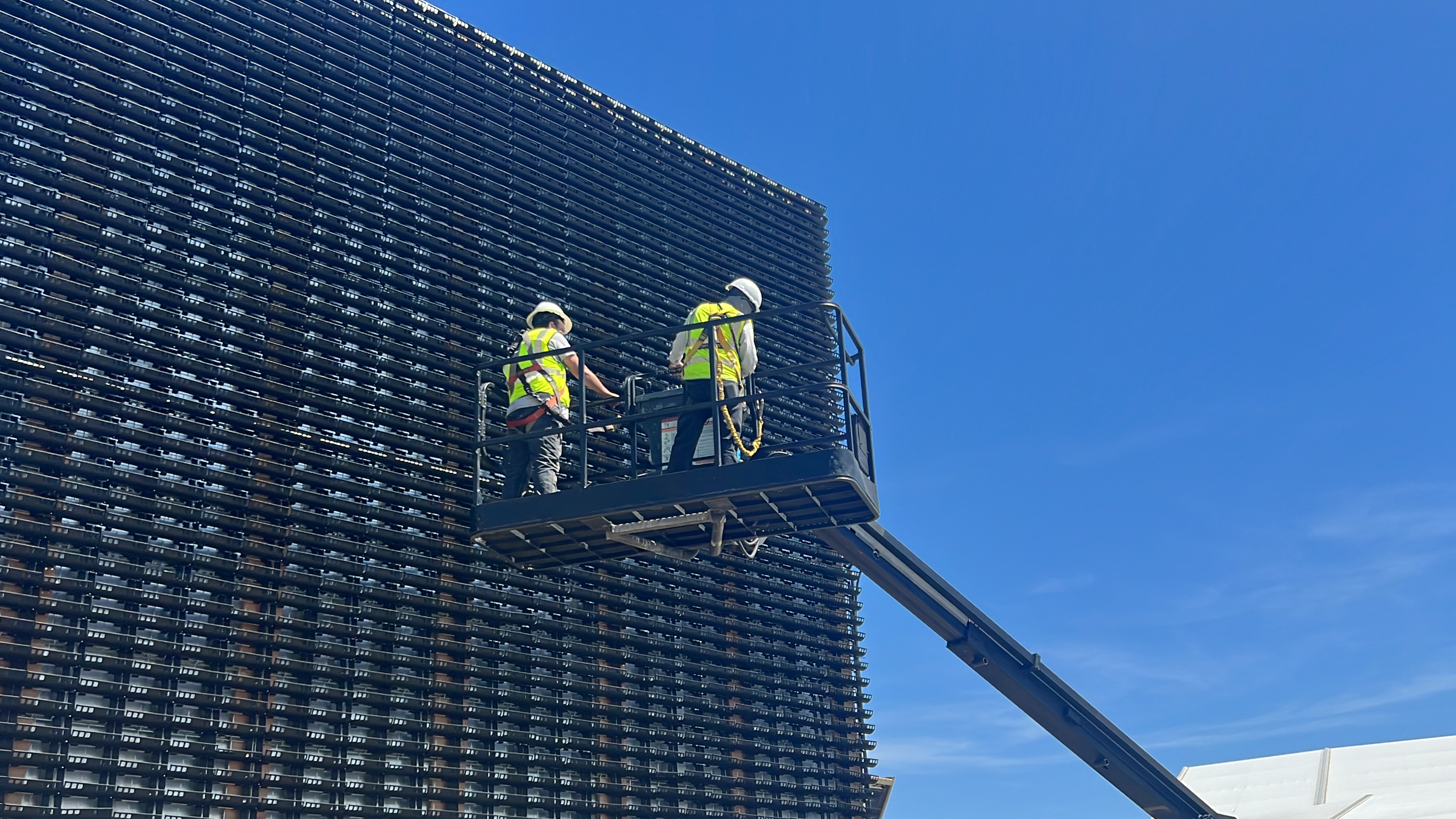 Experiential activation construction at Coachella 2023