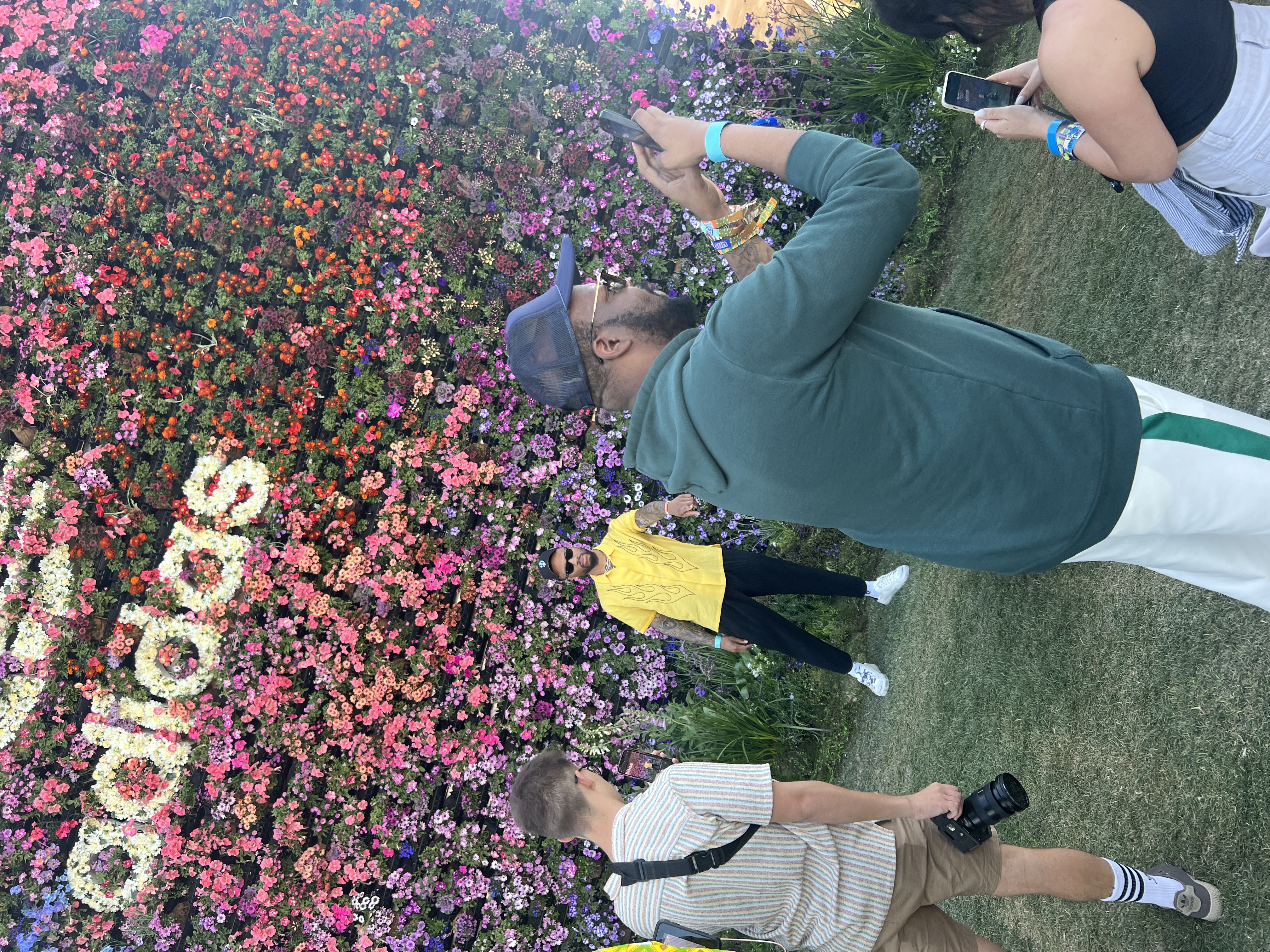 Coachella guest enjoying immersive botanical environment