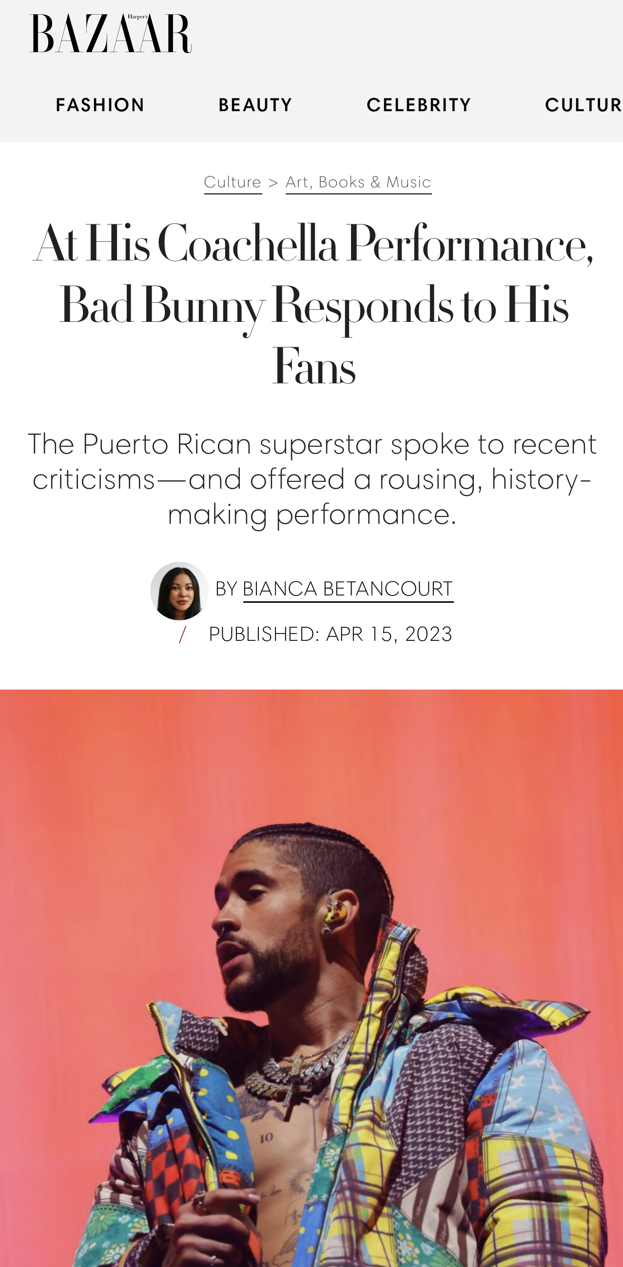Harpers Bazaar feature of Adidas x Bad Bunny activation