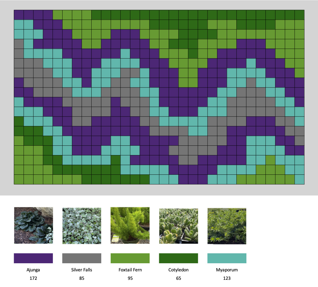 Steel living wall privacy structure schematic for Harbor Island courtyard