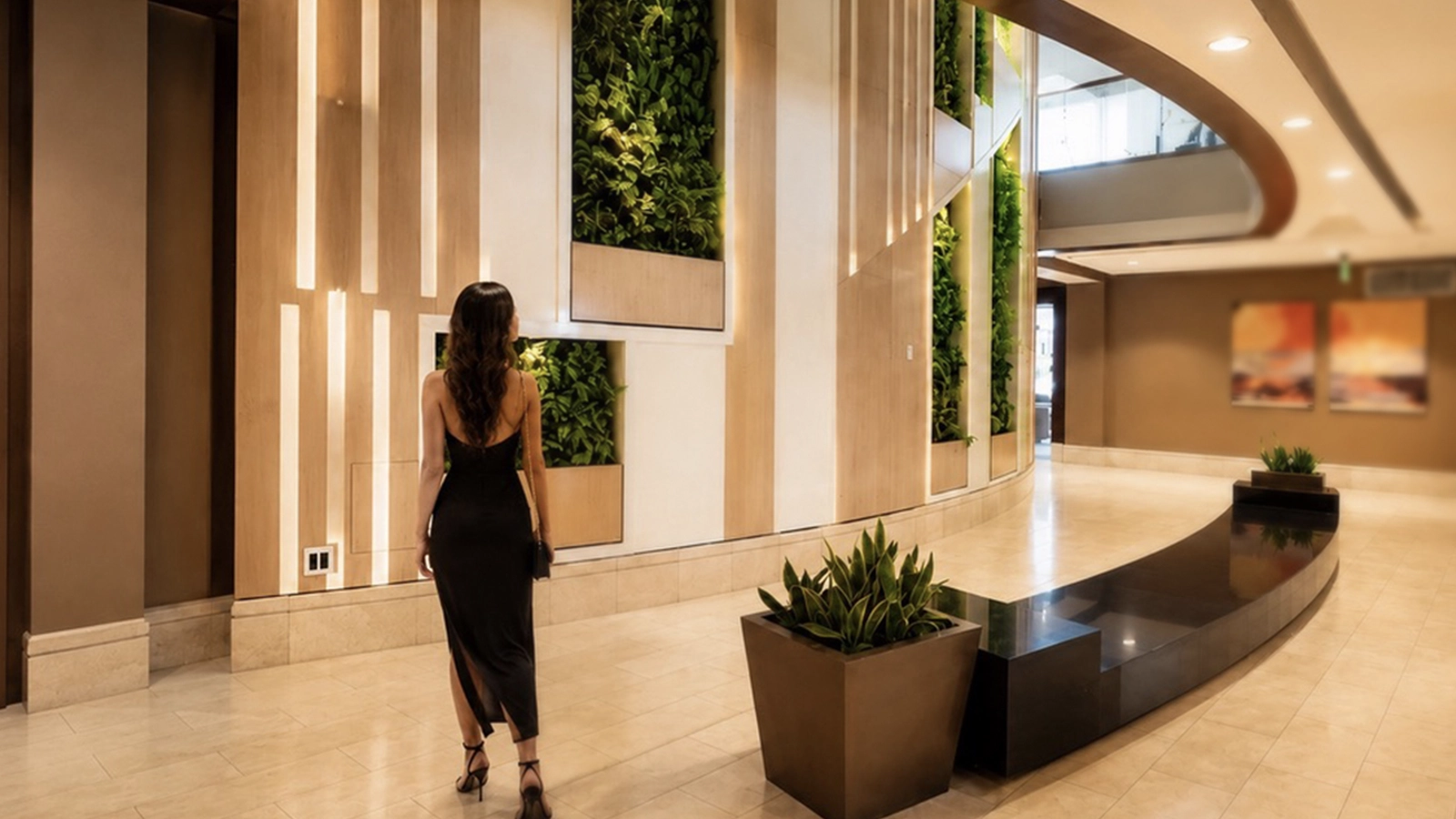 Hospitality living wall installation