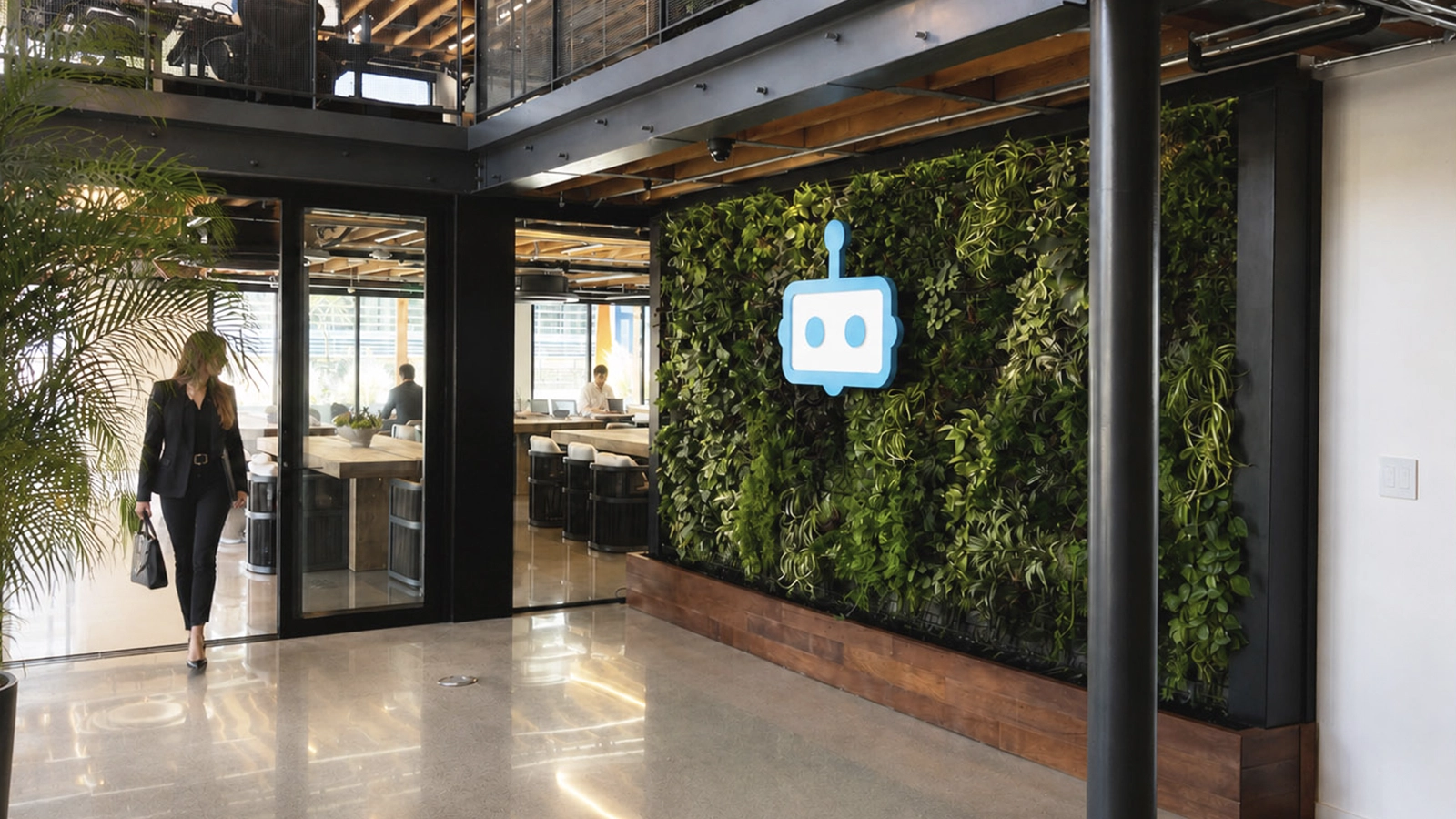 Commercial interior living wall