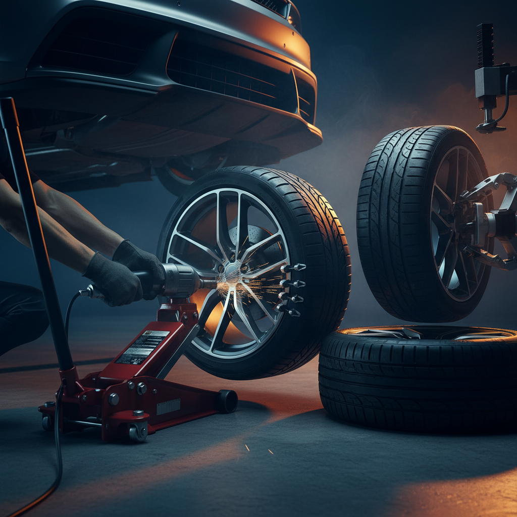 Remplacement pneus rapide