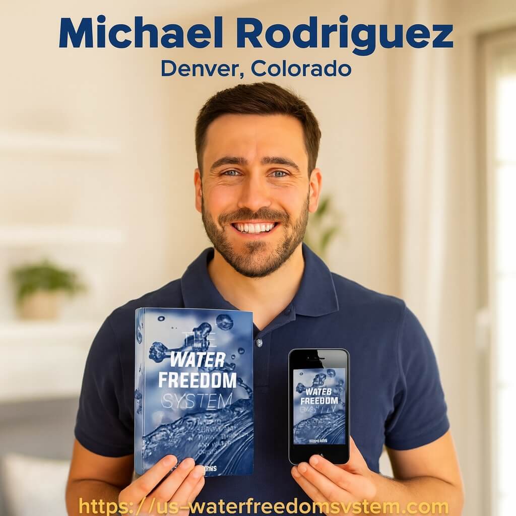 Michael Rodriguez from Denver holding Water Freedom System digital guide