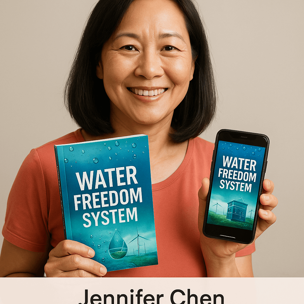Jennifer Chen from Seattle holding Water Freedom System digital guide