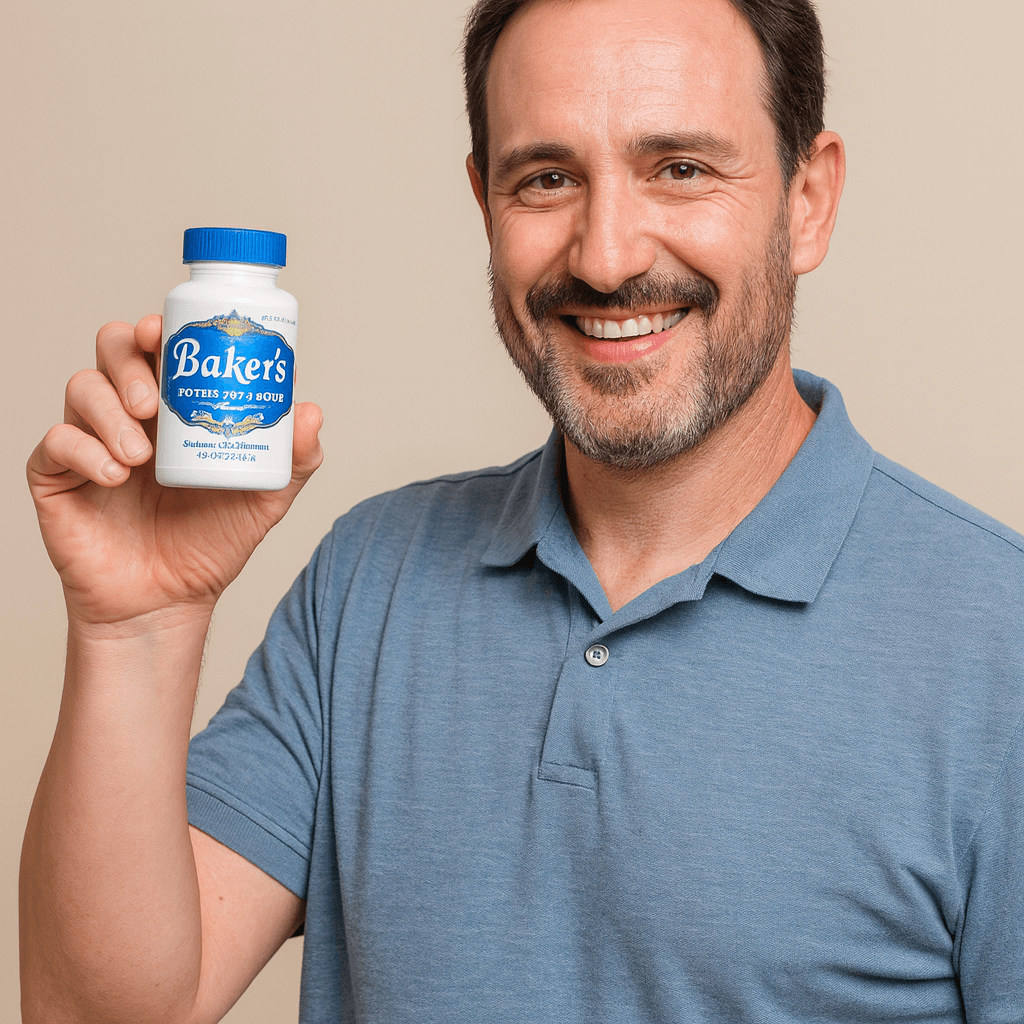 Jordan Hayes from Nashville, Tennessee holding Baker's Semen Booster bottle - Customer testimonial