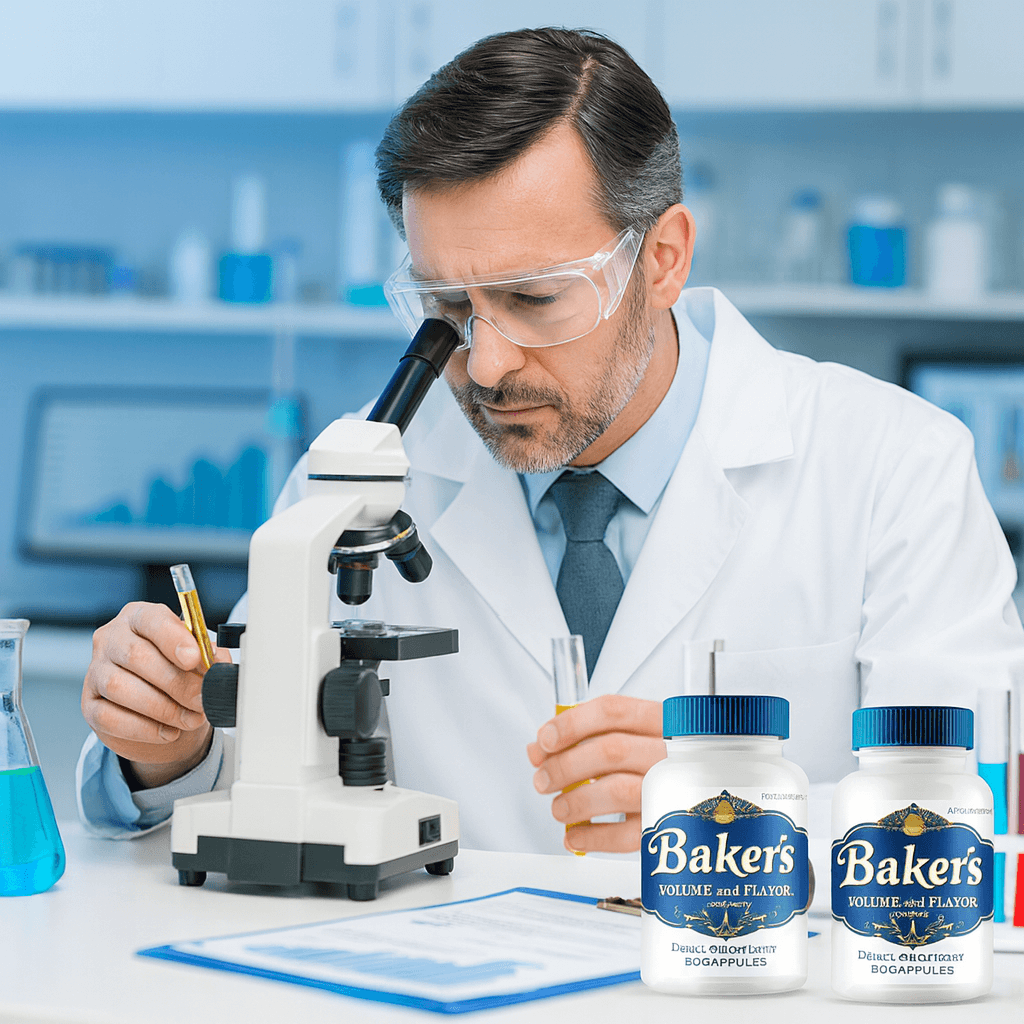 Laboratory scientist conducting quality testing on supplements