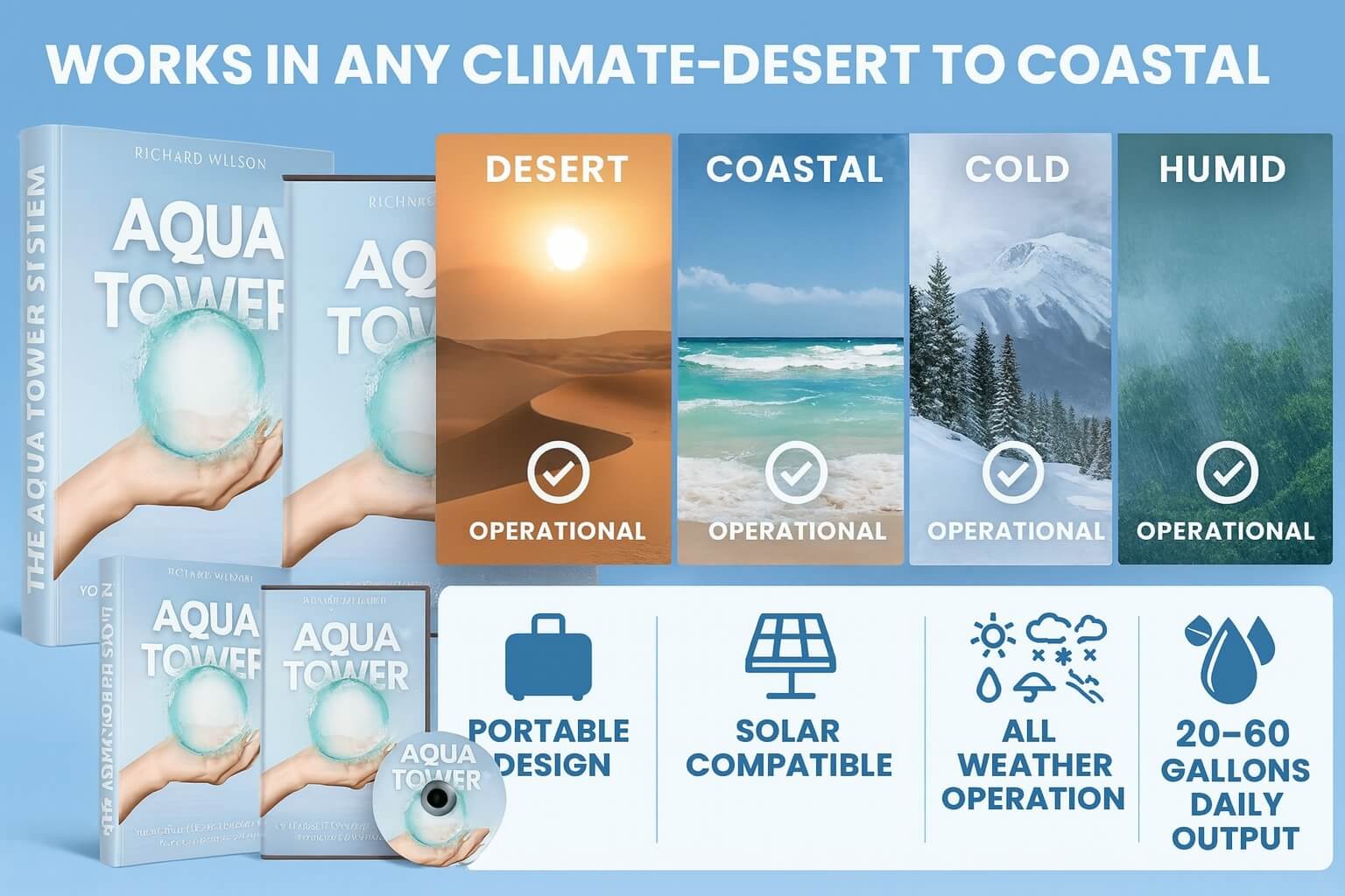 Environmental Adaptability - Aqua Tower Works in Desert, Coastal, Mountain and All Climate