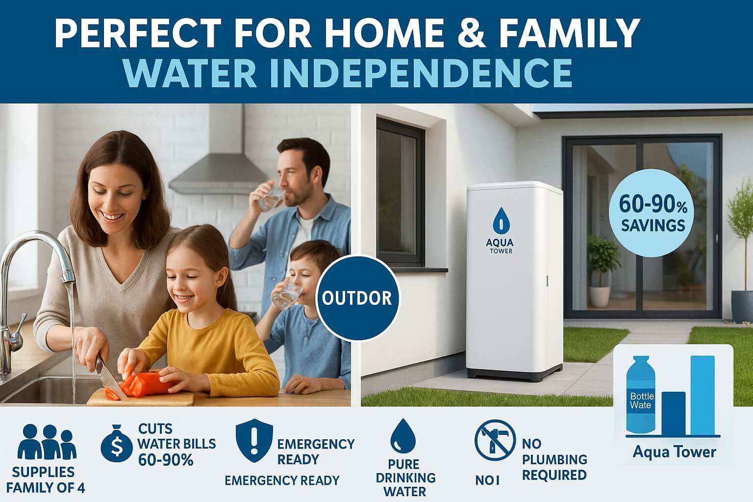 Residential Applications - Aqua Tower Home Water System for Family Independence