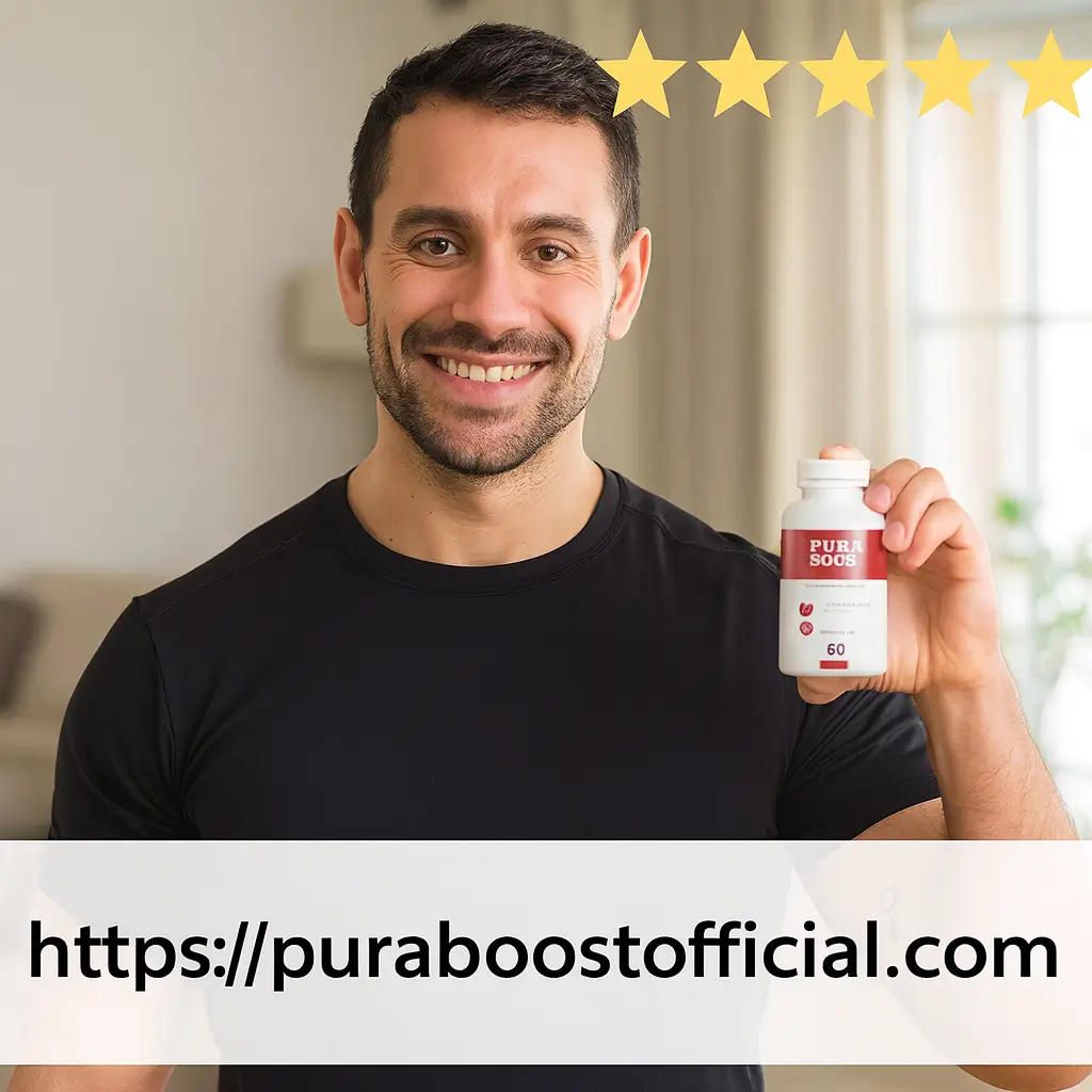 Robert M. from Seattle holding Pura Boost supplement - 5-star verified testimonial showing increased confidence, energy and performance results