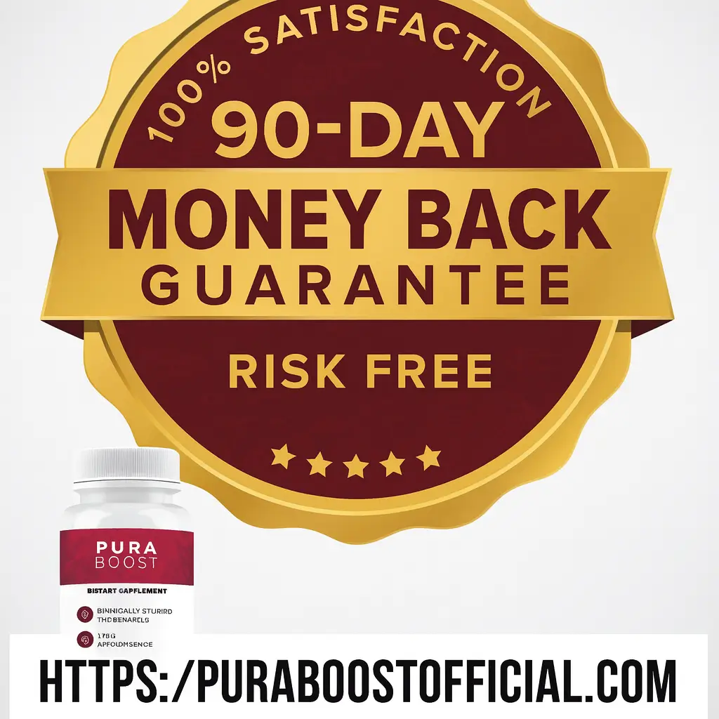 Pura Boost 90-day money-back guarantee - 100% satisfaction risk-free promise